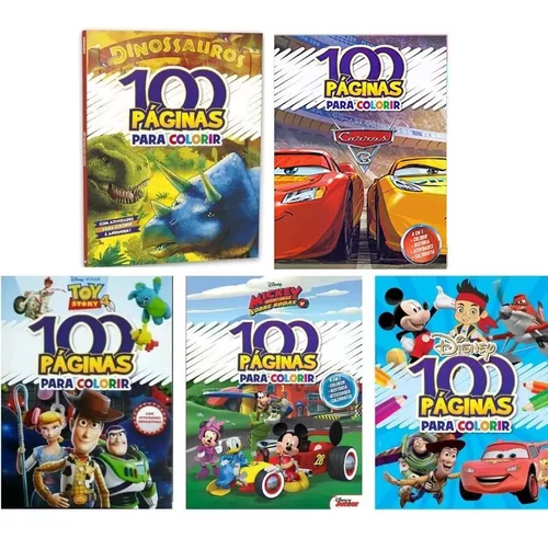 Livro 100 Páginas para Colorir Carros 3 Disney Bicho Esperto