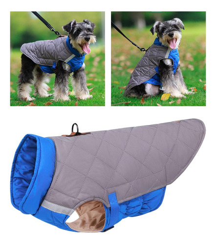 Chaleco De Invierno Para Perros, Abrigo Ligero A Gris Azul