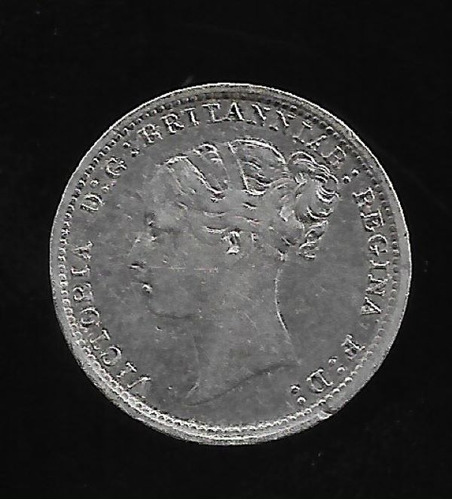 Gran Bretaña 3 Pence 1886 Plata Exc-