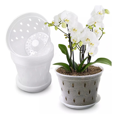 Maceta De Plástico Para Orquídeas De 5 Pulgadas, Maceta Tran