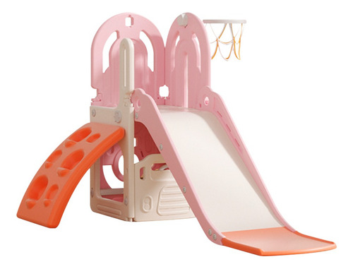 Juegos Canasta Resbaladilla Escaladora Infantil 3 En 1 Color Rosa