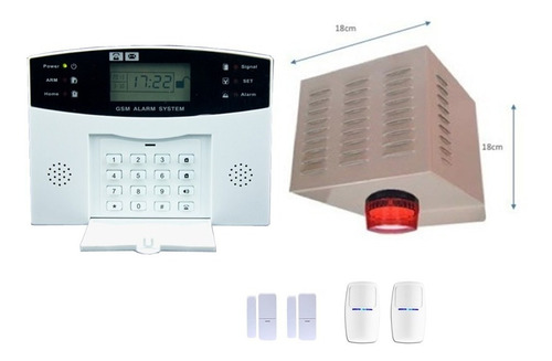 Imagen 3 de 6 de Kit Alarma Gsm + 1sirena Con Gabinete + 4 Sensores Impotec