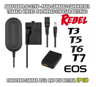 Camara Canon Adpador De Bateria Para Video T3 T4 T5 T6