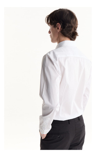 Camisa De Vestir Equus Evan Blanca Lisa Manga Larga Hombre