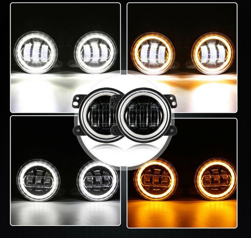 Faro Led Luz Blanca Neblinero Halo Blanco-ambar 4 Pulgadas