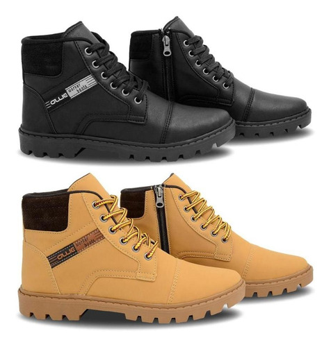 Kit 2 Botas Coturno Ollie Masculina Ranger Cano Alto