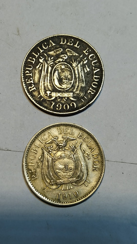Moneda Ecuador 1909 Y Otro (Usado)