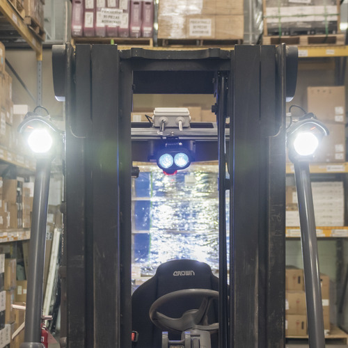 Faro Reversa Led Azul Ecco Ew2002b 12-80vcd Para Montacargas