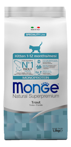 Monge Monoprotein gato cachorro kitten sabor trucha 1.5kg