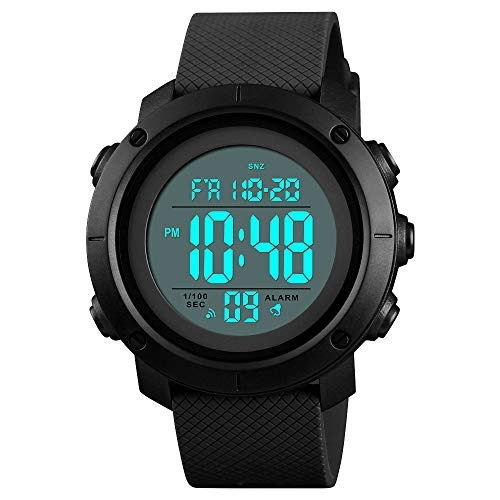 Mens Relojes Pantalla Led Digital De Gran Cara Retroiluminac