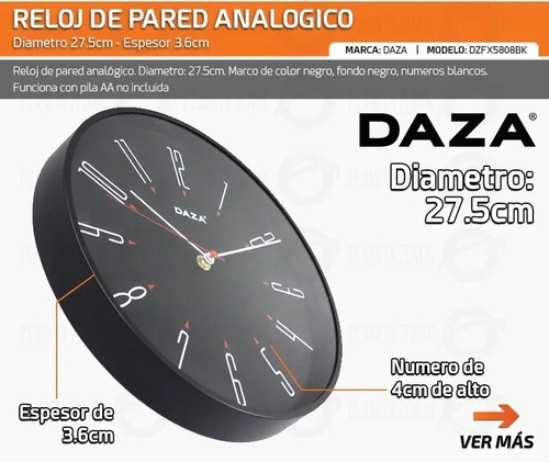 Imagen 2 de 7 de Reloj De Pared Colgar Silencioso Hogar Analogico 5808