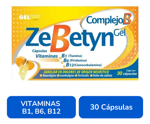 Zebetyn Gel Caja Con 30 Cápsulas Complejo B Gel Pharma