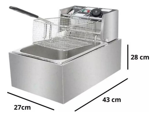 Freidora Electrica 6 Litros Acero Inox