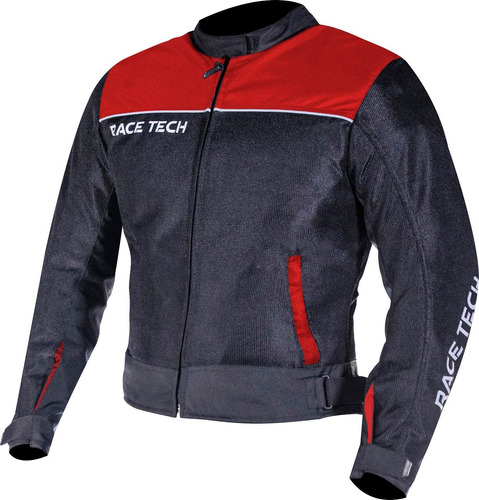 Jaqueta Race Tech Verão Calor Fast Air Preto Vermelho