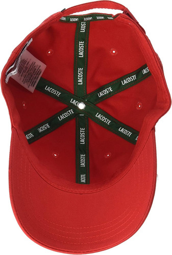 Gorra Lacoste De Sarga De Algodón Rojo Casual Mod Rk0491-51 Rojo Ajustable