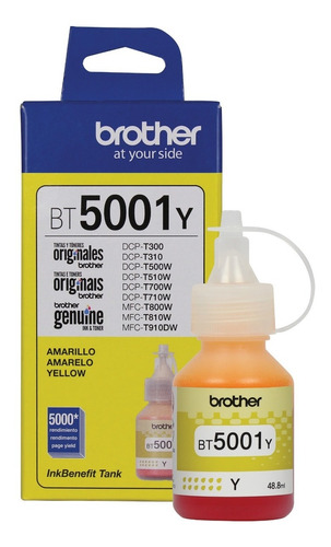Botella De Tinta Brother Bt5001y Amarillo T300 T500w