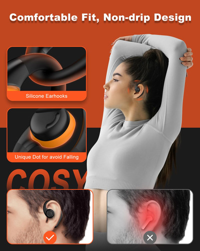 Auriculares Open Ear Jzones Wireless Bluetooth 5.3 - 60h
