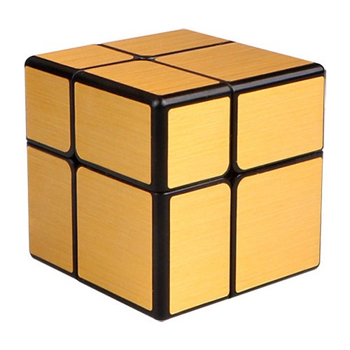 Cubo Rubik Qiyi Mirror 2x2 Plateado/dorado - Nuevo Original