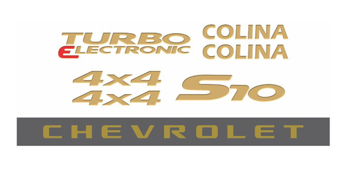 Kit Adesivos Chevrolet S10 Colina 4x4 2007 Dourado S10kit47