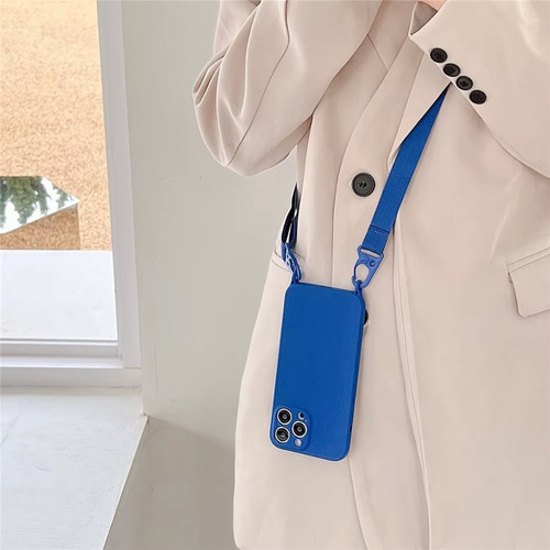 Capa Com Alça Compatível iPhone 13, 14, 15 Promax Cores Luxo