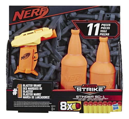 Pistola Nerf Con 8 Dardos Y Dos Botellas