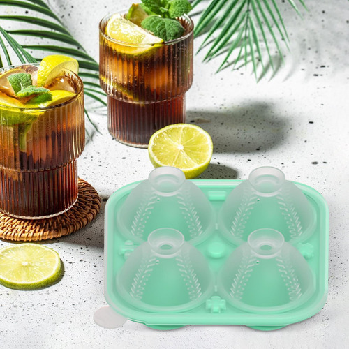 Molde De Hielo De Silicona De Béisbol Bandeja De Hielo Forma