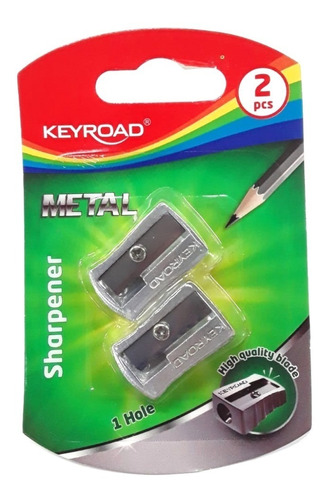 Sacapuntas Keyroad Metal 1 Cuchilla Saca Punta Pack X2 Unid