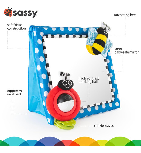 Espejo De Suelo Sassy Tummy Time, Juguete De Desarrollo P...