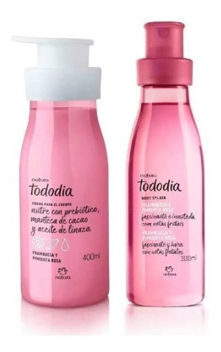 Crema Corporal+body Splash Frambuesa Y Pimienta Rosa Natura