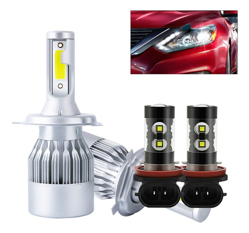 Kit Luces Led Para Nissan 8000lm Luz Alta/baja+luz Niebla