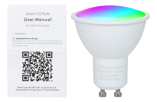 Bombilla Inteligente De 5 W, Wi-fi, Modo Dual, Blanca Y Rgb,
