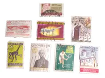 Comprar Timbres Postales De Colombia Con Sello Set 8 Piezas