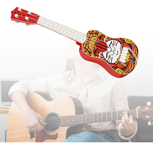 Brinquedo Ukulele De Simulação De Desenho Pequeno Gato