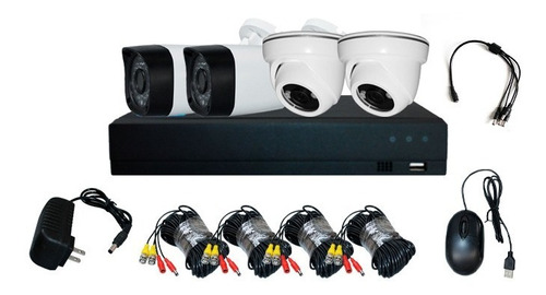 Kit Dvr Gevilion De 4 Camaras Int Exterior + Mouse + Disco