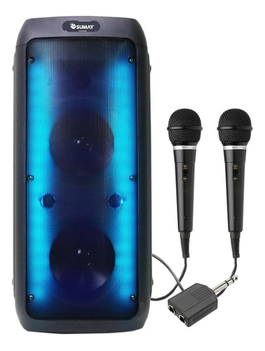 Caixa De Som Lumi Box Sm-cap38 Sumay 500w - 2 Microfone 
