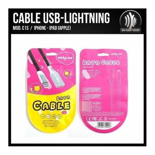 Cable Usb A Lightn - 1 Metro - Smartphone - Zealot C1s