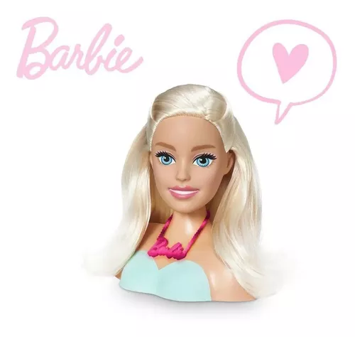 Cabeca busto boneca barbie cabelos pentear acessorios pupee