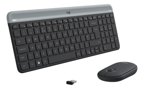Kit de teclado y mouse inalámbrico Logitech MK470 Español de color negro