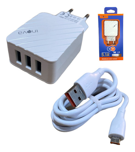  Inova 40 Carregador Rápido Prime 5.1a 3 Usb Atacado