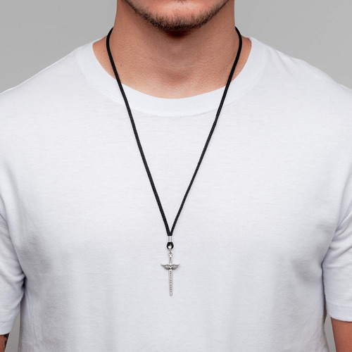 Collar De Espada De Intercesión De San Miguel (plata Antigua