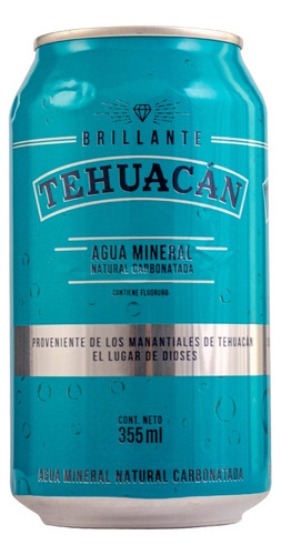 12 Pack Agua Mineral Natural Brillante Tehuacan 355 Ml