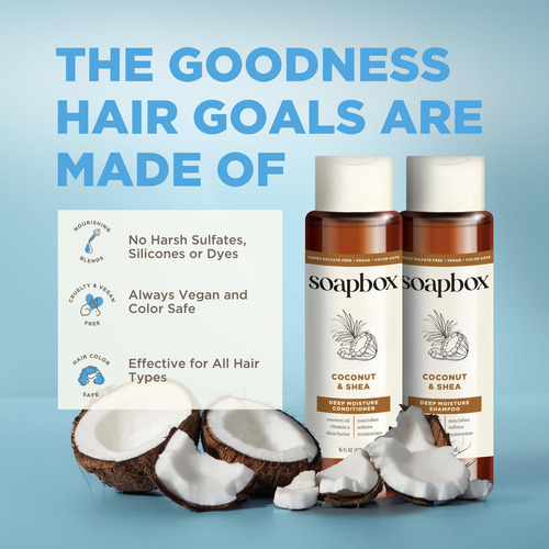 Conjunto De Shampoo E Condicionador Soapbox Com Óleo De Coco