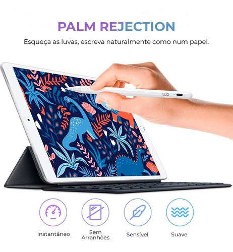 Caneta Pencil Wb Para Apple iPad Com Palm Rejection E 1.0mm