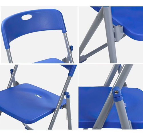 Silla Plegable Para Oficina Home Office Exteriores Portátil Color Azul