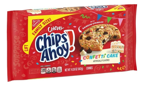 Galletas Chips Ahoy Chewy Confetti Cake Family Size Importad