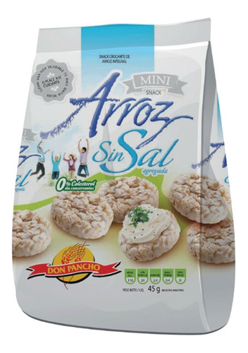 Snack De Arroz Mini Sin Sal Don Pancho 45 G 