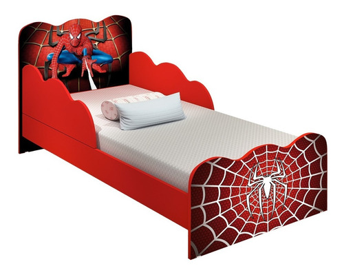 Imagem 3 de 5 de Cama Infantil Com Colchão Homem Aranha - Envio Imediato