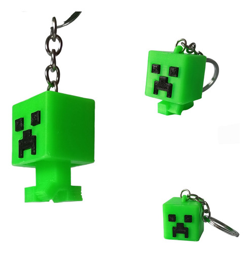 Llaveros Creeper - Minecraft, Impreso En 3d. Precio X 5 Uni