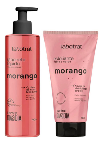 Sabonete Líquido + Esfoliante Rosto E Corpo Labotrat Morango