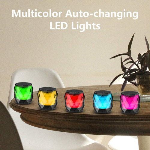 Altavoz Bluetooth Portátil Con Luces, Luz Nocturna Inalámbri